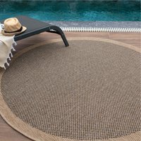 Nature Collection Checkered Circle Outdoor Rug - Dark Grey - thumbnail 1