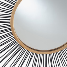 Starburst Sun Round Wall Mirror - Black and gold - thumbnail 5