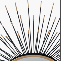 Starburst Sun Round Wall Mirror - Black and gold - thumbnail 4