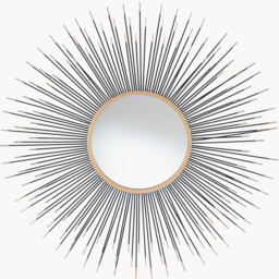 Starburst Sun Round Wall Mirror - Black and gold - thumbnail 2