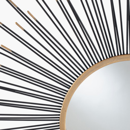 Starburst Sun Round Wall Mirror - Black and gold - thumbnail 3
