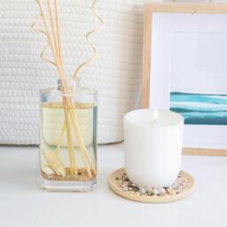 White Soy Wax Scented Candle - 130g - Coconut  Lime - White - thumbnail 4