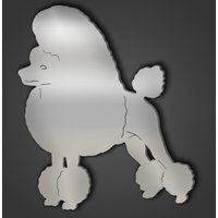 Poodle Style 4 Silver Acrylic Mirror - Silver