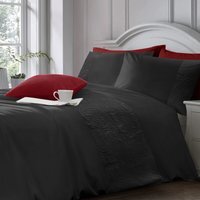 Soft Touch Pinsonic Floral Microfibre Duvet Cover and Pillowcase Set - Black / Single