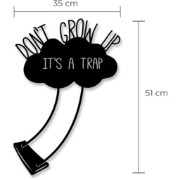 Don't Grow Up  Wall Art Metal Decorative Object - Black - Black - thumbnail 2