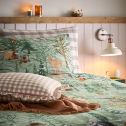 Brushed Cotton Duvet Cover Set - Oak Green - thumbnail 2