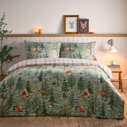Brushed Cotton Duvet Cover Set - Oak Green - thumbnail 4