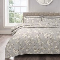 Cherry Blossom Bedspread Set - Natural / Single