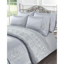 Amara Duvet Cover Set - Silver / Double - thumbnail 3