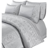 Amara Duvet Cover Set - Silver / Double - thumbnail 1