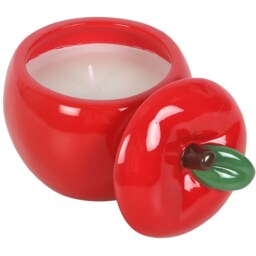 Apple Shaped Scented Candle Jar - Red - thumbnail 4