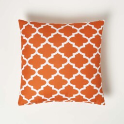Orange Geometric Outdoor Cushion 45 x 45 cm, Set of 2 - Orange - thumbnail 2