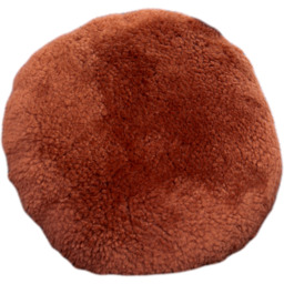 Short Pile Sheepskin Cushion - Coral / Round Cushion - thumbnail 4