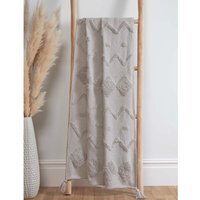 Juniper Tufted Cotton Blanket Throw - Silver / 60cm