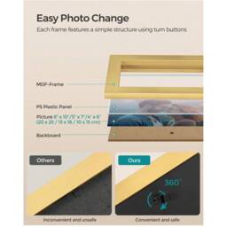 SONGMICS Picture Frame Set of 10, MDF, Wall Decor - Gold / 28.4cm - thumbnail 5