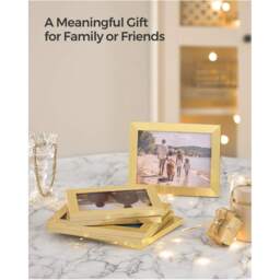 SONGMICS Picture Frame Set of 10, MDF, Wall Decor - Gold / 28.4cm - thumbnail 3