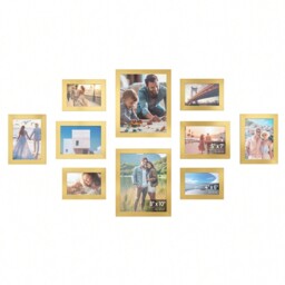 SONGMICS Picture Frame Set of 10, MDF, Wall Decor - Gold / 28.4cm - thumbnail 2