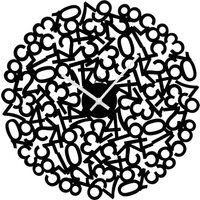 Divini 40cm Dia Black Numbers Design Wall Clock - Black