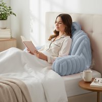 Plush Supersoft Jumbo Cord Ribbed Back Supporting Cushion - Silver