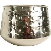 Silver Cross Metal Planter by Leaf - Silver