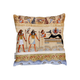 Egyptian Mythelogical Drawings Outdoor Cushion - Brown / 60cm - thumbnail 2
