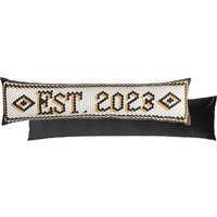 Abstract Velvet Draught Excluder - White/Black - image 1
