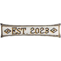 Abstract Velvet Draught Excluder - White/Black - thumbnail 2