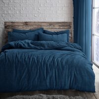 Teddy Navy Soft Cosy Thermal Fleece Duvet Set - Navy / King