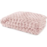 Lush Faux Rabbit Fur Throw - Blush / 152cm - thumbnail 1