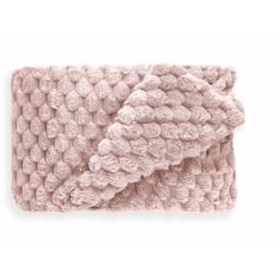 Lush Faux Rabbit Fur Throw - Blush / 152cm - thumbnail 2