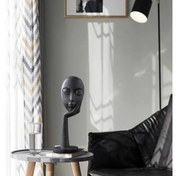 Creative Thinking Face Figurine Sculpture - Black / 37cm - thumbnail 3