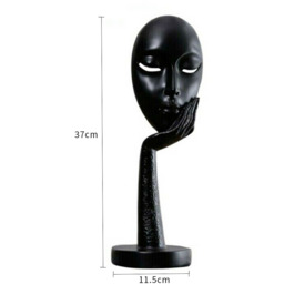 Creative Thinking Face Figurine Sculpture - Black / 37cm - thumbnail 2