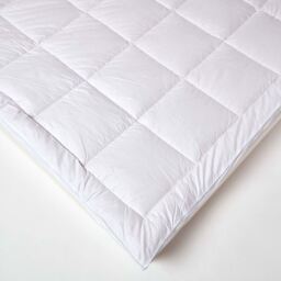 Pure Mulberry Silk Blend Mattress Topper - White / Superking - thumbnail 3
