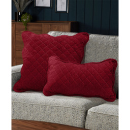 Premium Rich Cotton Velvet Luxury Cushion - Red - thumbnail 3