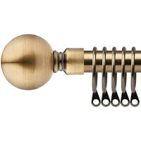 16-19mm Sphere Extendable Durable Metal Curtain Pole Set - Brass / 120cm