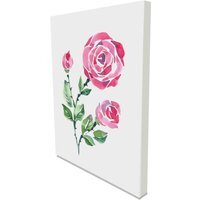 'Beautiful Pink Roses' Graphic Art on Canvas - Pink / 51cm / 77cm - image 1