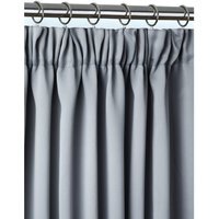 Woven Thermal Blackout Pencil Pleat Door Curtain - Grey / 168cm