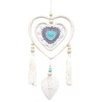 Medium Blue Heart Dream Catcher - Vegan, Handmade Bali Spirit - Blue