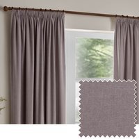 Heavy Chenille Velvet Pencil Pleat Curtains - Mauve / 229cm - image 1