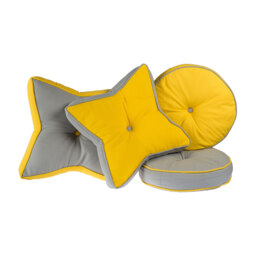 Star Floor Cushion - Grey/Yellow - thumbnail 4