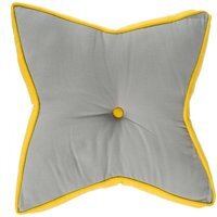 Star Floor Cushion - Grey/Yellow