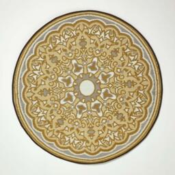 Homescapes Outdoor Rug Luxury Waterproof Reversible, 180 cm Round, Yellow Rae - Yellow - thumbnail 4