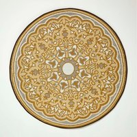 Homescapes Outdoor Rug Luxury Waterproof Reversible, 180 cm Round, Yellow Rae - Yellow