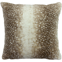 Fawn Faux Fur Cushion - Multicolour / Polyester - thumbnail 2
