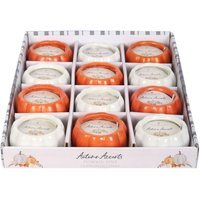 Set of 12 Pumpkin Scented Candles for Autumn Cozy Farmhouse Decor - White - thumbnail 1