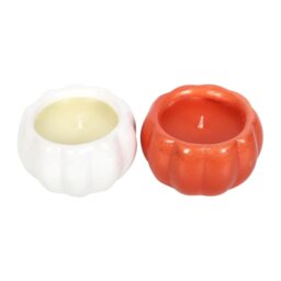 Set of 12 Pumpkin Scented Candles for Autumn Cozy Farmhouse Decor - White - thumbnail 3