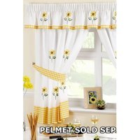 Sunflower Pencil Pleat Curtains - White / 168cm / 137cm