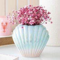 Ceramic Iridescent Shell Flower Vase - Multicolour
