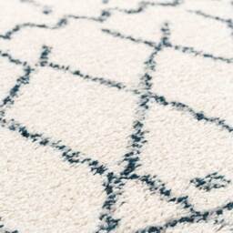 Boho Moroccan Linear Shaggy Living Area Rug - Cream / 150 x 80cm - thumbnail 4