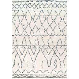 Boho Moroccan Linear Shaggy Living Area Rug - Cream / 150 x 80cm - thumbnail 2